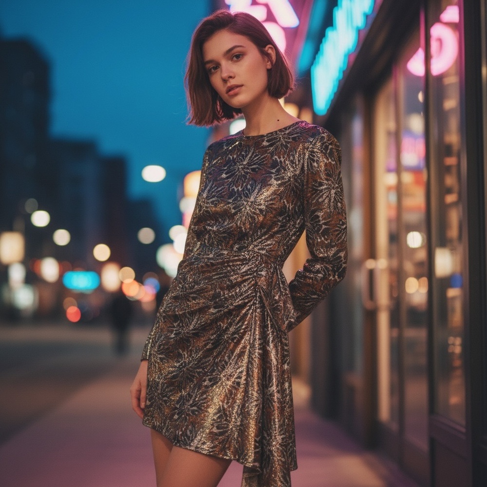 Tanya Taylor Magali Metallic Silk-Blend Minidress Size 6 NWT ($565)